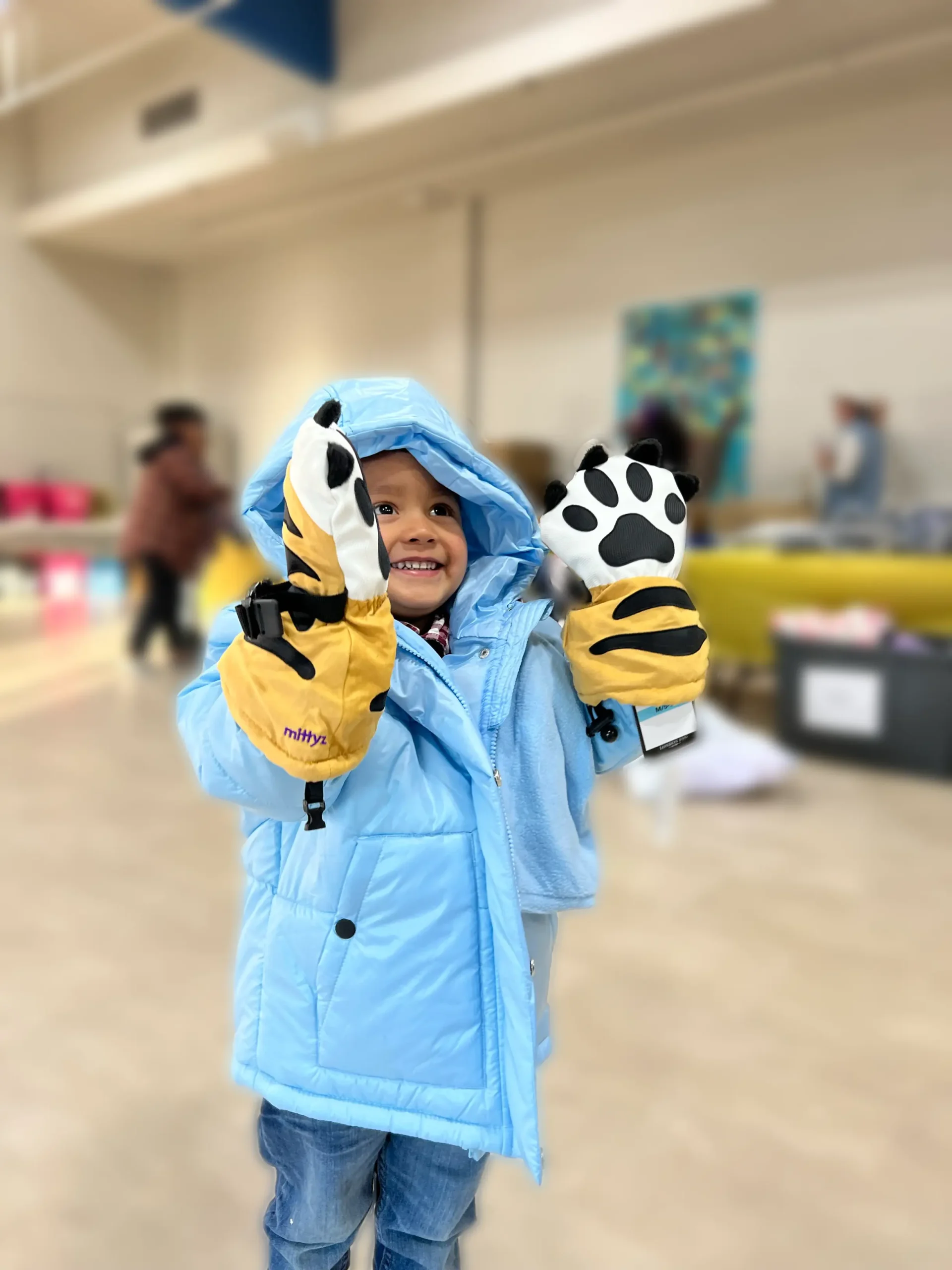 Child receiving a gift